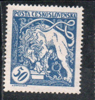 CZECH REPUBLIC REPUBBLICA CECA CZECHOSLOVAKIA CESKA CECOSLOVACCHIA 1919 BOHEMIAN LION BREAKING ITS CHAINS 50h MNH - Ongebruikt