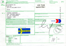 Svezia (1991) - Bollettino Pacchi Da Upplands Väsby Per La Francia - Lettres & Documents