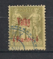 VATHY - 1893-1900 - N°YT. 9b - Type Sage 4pi Sur 1f Olive - VARIETE Sans Point Sur I - Oblitéré / Used - Gebruikt