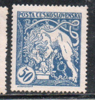 CZECH REPUBLIC REPUBBLICA CECA CZECHOSLOVAKIA CESKA CECOSLOVACCHIA 1919 BOHEMIAN LION BREAKING ITS CHAINS 50h MH - Ungebraucht