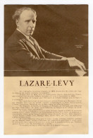 1930s FRANCE,PARIS,LAZARE - LEVY,PIANIST,CONCERT PROGRAM,LIST OF CONCERTS,JUDAICA,14 X 21 Cm - Programs