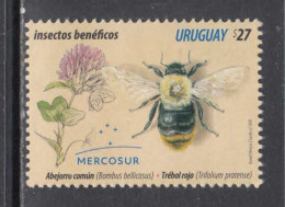 2021 Uruguay MERCOSUR Flowers Bees Insects  Complete Set Of 1 MNH - Uruguay