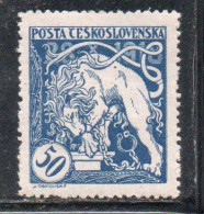 CZECH REPUBLIC REPUBBLICA CECA CZECHOSLOVAKIA CESKA CECOSLOVACCHIA 1919 BOHEMIAN LION BREAKING ITS CHAINS 50h MH - Unused Stamps