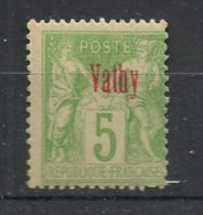 VATHY - 1893-1900 - N°YT. 2 - Type Sage 5c Vert-jaune - Type I - Neuf* / MH VF - Ongebruikt
