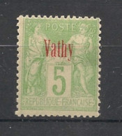 VATHY - 1893-1900 - N°YT. 2 - Type Sage 5c Vert-jaune - Type I - Neuf* / MH VF - Neufs