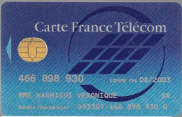 CARTE FRANCE TELECOM-PUCE SOL C-INTERNATIONALE-Exp03/2003-V°N°Vert En Bas A Gauche-TBE - Tipo Pastel