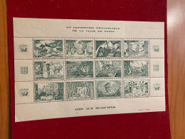 FRANCE - BLOC DE 12 VIGNETTES AIDE AUX MUSICIENS -EXPOSITION PHILATÉLIQUE PARIS 1944 - Blokken & Postzegelboekjes