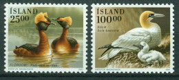 Bm Iceland 1991 MiNr 738-739 MNH | Icelandic Birds. Slavonian Grebe. Gannet - Ungebraucht