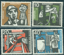 1957 Coal Mining,picking Hammer,conveyor Shaft,miner's Lamp,Germany,M.270,MNH - Usines & Industries