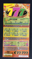 114 H, PORTUGAL, Lottery Ticket« Raspadinha », « Instant Lottery », « 777 Pode Ganhar Até €77.777 », Nº 538 - Billets De Loterie