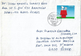 Portugal Cover With Snoopy Stamp - Brieven En Documenten