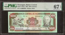 NICARAGUA. 500 Cordobas 1991. UNC. Pick 178Aa. PMG 67. Rare - Nicaragua