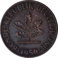 République Fédérale Allemande, Pfennig, 1950, Munich, Cuivre Plaqué Acier - 1 Pfennig