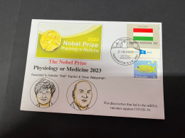 4-10-2023 (3 U 17) Nobel Medecine Prize Awarded In 2023 - 1 Cover - Hungary UN Flag Stamp (postmarked 2-10-2022) - Andere & Zonder Classificatie