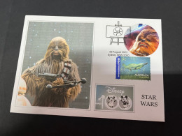 4-10-2023 (3 U 17) Australia - 2023 - Star War Sticker On Cover - Disney Centenary 29-8-2023 (from Stamp Pack) - Storia Postale