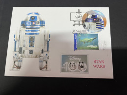 4-10-2023 (3 U 17) Australia - 2023 - Star War Sticker On Cover - Disney Centenary 29-8-2023 (from Stamp Pack) - Cartas & Documentos