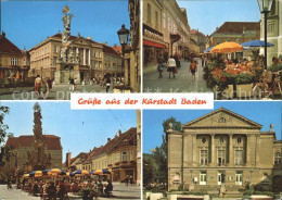 72375262 Baden Wien Fussgaengerzone Hauptplatz Pfarrgasse Traubenkur Stadttheate - Autres & Non Classés
