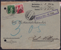 SWITZERLAND 1913 5c & 10c Insurance Receipt  @D3324 - Other & Unclassified