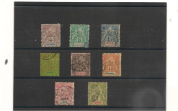GUYANE FRANÇAISE ANNÉE 1892 N°Y/T : 32/33-35/37-39/40-42- Oblitérés Côte: 98,00 € - Used Stamps