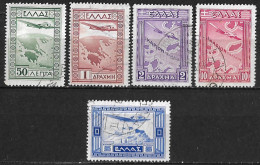 GREECE 1933 Airmail Government Issue Set To 10 Dr. Vl. A 15 / 19 - Usados