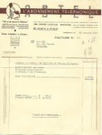 Facture  ABTEL - L'Abonnement Téléphonique - Marseille 31 Janvier 1958 - Avenant Contrat Location - Sté CAR BEL - - 1950 - ...