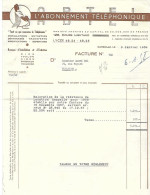 Facture  ABTEL - L'Abonnement Téléphonique - Marseille 2 Janvier1958 - Majoration Redevance Annuelle - Sté CAR BEL - - 1950 - ...