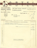 Facture  ABTEL - L'Abonnement Téléphonique - Marseille 31 Janvier1958 - Avenant Contrat Location - Sté CAR BEL - - 1950 - ...
