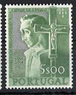 Portugal 1954 "Foundation Of São Paulo" Condition MH OG Mundifil #805 - Ungebraucht