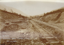 CONSTRUCTION DE LA LIGNE DU  LOTSCHBERG :  Gare De Frutigen , Tranchée : //  Aout 23 // D19 - Frutigen