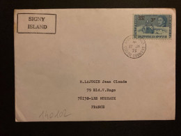 LETTRE SIGNY ISLAND TP RRS JOHN BISCOE 3d Surch.3p OBL.17 JA  73 SIGNY ISLAND SOUTH ORKNEYS - Lettres & Documents