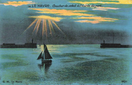 FRANCE - Le Havre - Coucher De Soleil à L'entrée Du Port - Colorisé - Carte Postale Ancienne - Porto