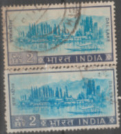 INDIA USED STAMP IN TWO DIFFERENT SHADES ON DAL LAKE IN KASHMIR - Collections, Lots & Series