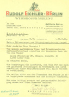 BERLIN 1944 Deko Farbige Rechnung " Weinhandlung Eichler Katzbachstr.19" Mit Wehrmachtsbestellung - Levensmiddelen