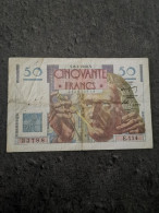 BILLET 50 FRANCS LE VERRIER TYPE 1946 / Date 8 4 1948  E114 / FRANCE BANKNOTE - 50 F 1946-1951 ''Le Verrier''