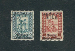 JUGOSLAVIA 1919 - Francobolli Per La Bosnia-Herzegovina Soprastampati - Pro Invalidi - 2 Valori - MH - Mi 19 II/20 I - Vorphilatelie
