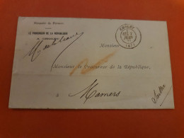 Càd De Cholet Sur Lettre Avec Texte Pour Mamers En 1877 - Réf 2519 - 1877-1920: Semi Modern Period