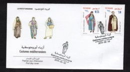 2019- Tunisia- Euromed- Costumes Of The Mediterranean - FDC - Tunisie (1956-...)