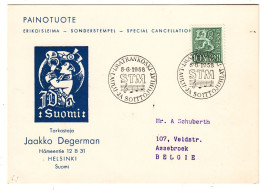 Finlande - Carte Postale De 1958 - Oblit Imatrankoski - Musique - Clef De Sol - - Storia Postale