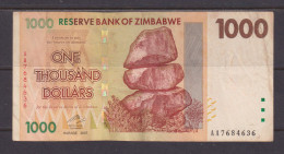 ZIMBABWE - 2007 1000 Dollars Circulated Banknote As Scans - Zimbabwe