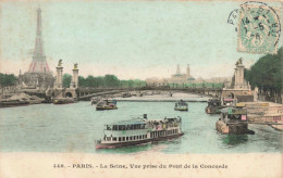 FRANCE - Paris - La Seine - Vue Prise Du Pont De La Concorde - Animé - Colorisé - Carte Postale Ancienne - Ponts