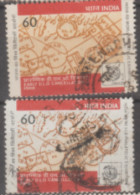 INDIA USED STAMP IN TWO DIFFERENT SHADES ON INDIA '89 International Stamp Exhibition, New Delhi - Postal Cancellati - Verzamelingen & Reeksen