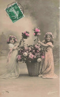 PHOTOGRAPHIE - Enfants - Filles - Colorisé - Carte Postale Ancienne - Fotografie