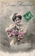 PHOTOGRAPHIE - Portrait - Femme - Doux Souvenir - Colorisé - Carte Postale Ancienne - Photographs