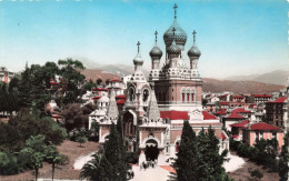 FRANCE - Nice - L'église Russe - Colorisé - Carte Postale Ancienne - Parcs Et Jardins