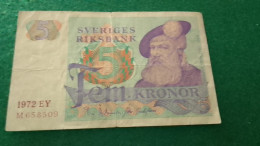 İSVEÇ 1972-          5 KRONOR      F - Schweden