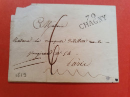 Marque Postale De Chagny Sur Lettre Sans Texte Pour Paris En 1819 - Réf 2568 - 1801-1848: Voorlopers XIX