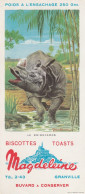 Buvards - Biscottes  Magdeleine  à Granville - Animaux - Le Rhinocéros - Zwieback