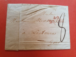 Marque Postale En Rouge De Blois Sur Lettre Avec Texte Pour Lectoure En 1821 - Réf 2573 - 1801-1848: Précurseurs XIX