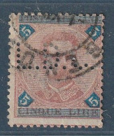 ITALIE - N°63 Obl (1891-97) 5 L Carmin Et Bleu : Humbert 1er - Perforé - - Oblitérés