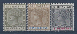 1895 GIBILTERRA, N. 30/32 MLH/* - Gibraltar